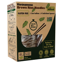 Load image into Gallery viewer, Vietnamese Brown Rice Noodles with Seaweed - Pack of 6 - 24 servings