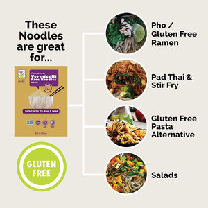 Rice Noodles, Gluten Free Noodles, Wide Rice Noodles, Rice Noodles Pad Thai, Pho Noodles Vietnamese, Instant Rice Noodles, Non-GMO, Star Anise Foods (21 servings)