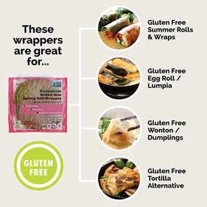 Vietnamese Brown Rice Spring Roll Wrapper - Pack of 6