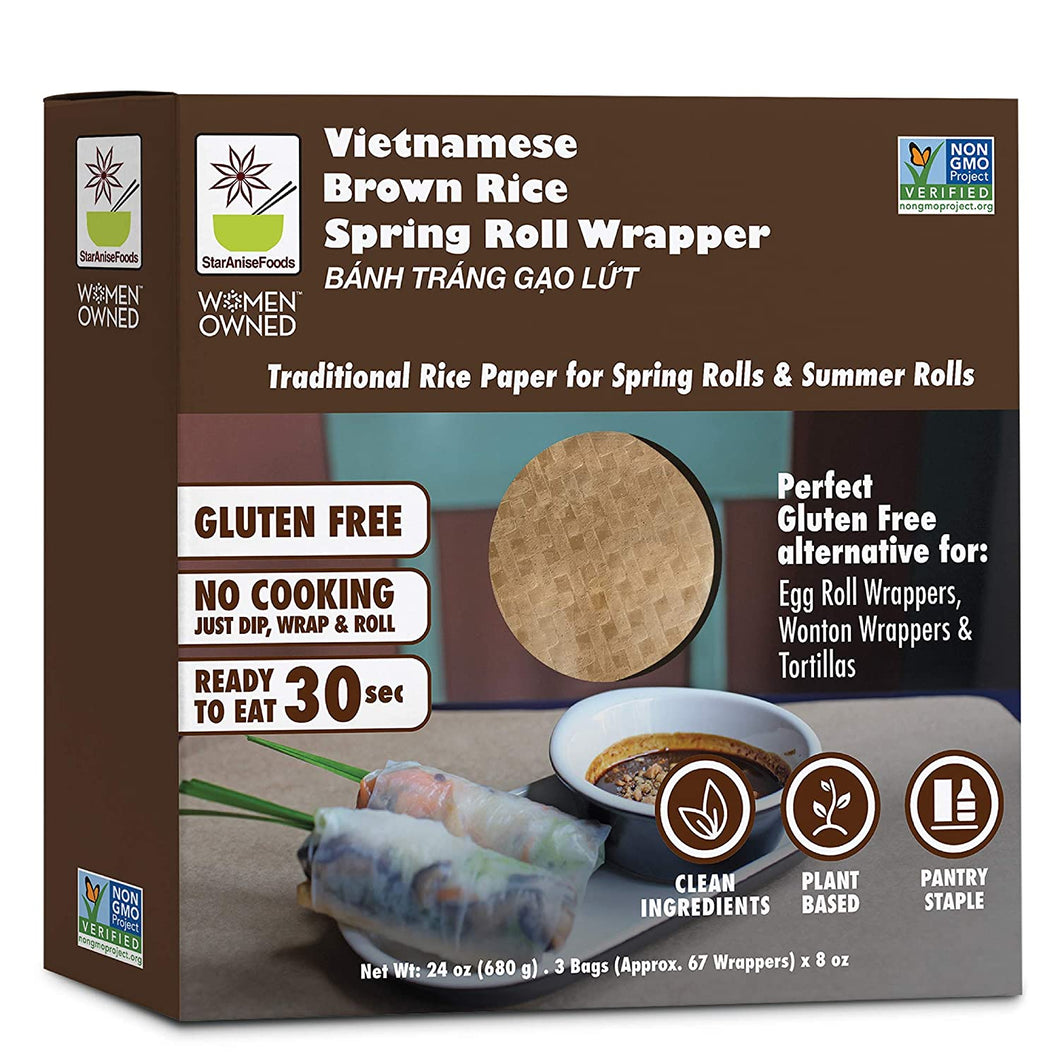 Star Anise Foods Gluten Free Spring Roll Wrappers (Brown Rice)