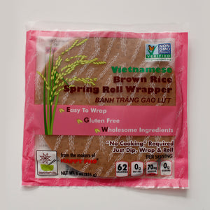 Vietnamese Brown Rice Spring Roll Wrapper - Pack of 6