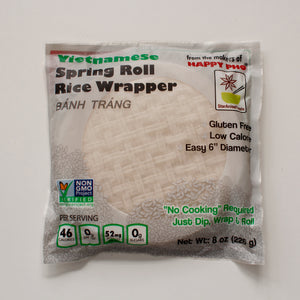 Vietnamese Non GMO Spring Roll Rice Wrapper - Pack of 12