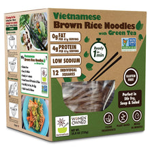 Load image into Gallery viewer, Vietnamese Gluten Free Brown Rice Noodles With Green Tea - Family Pack - 12 servings

